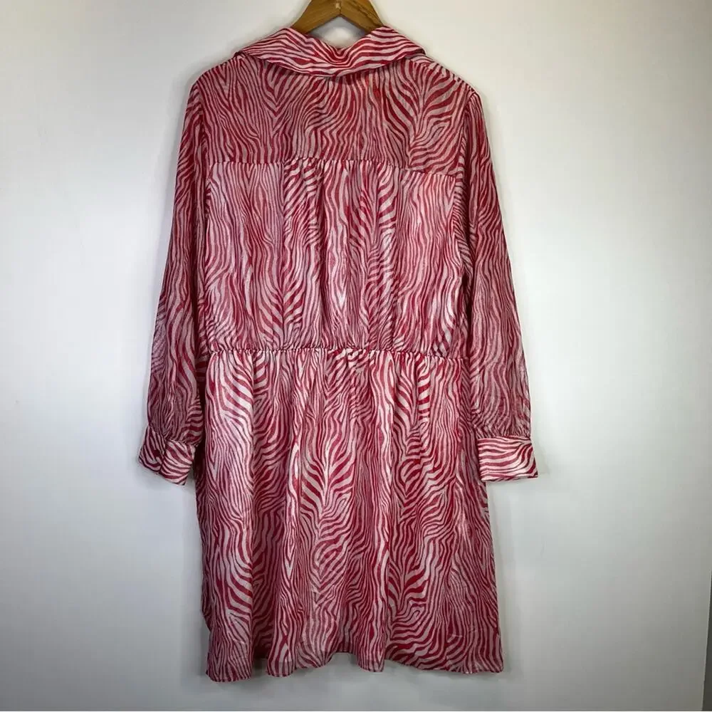 Michael Kors Zebra Print Wrap dress geranium - 0X - Picture 7 of 13